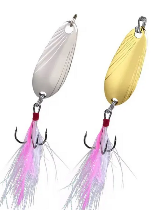 2 Cucharas Shell Voladoras Con Pluma Rosa Plateado