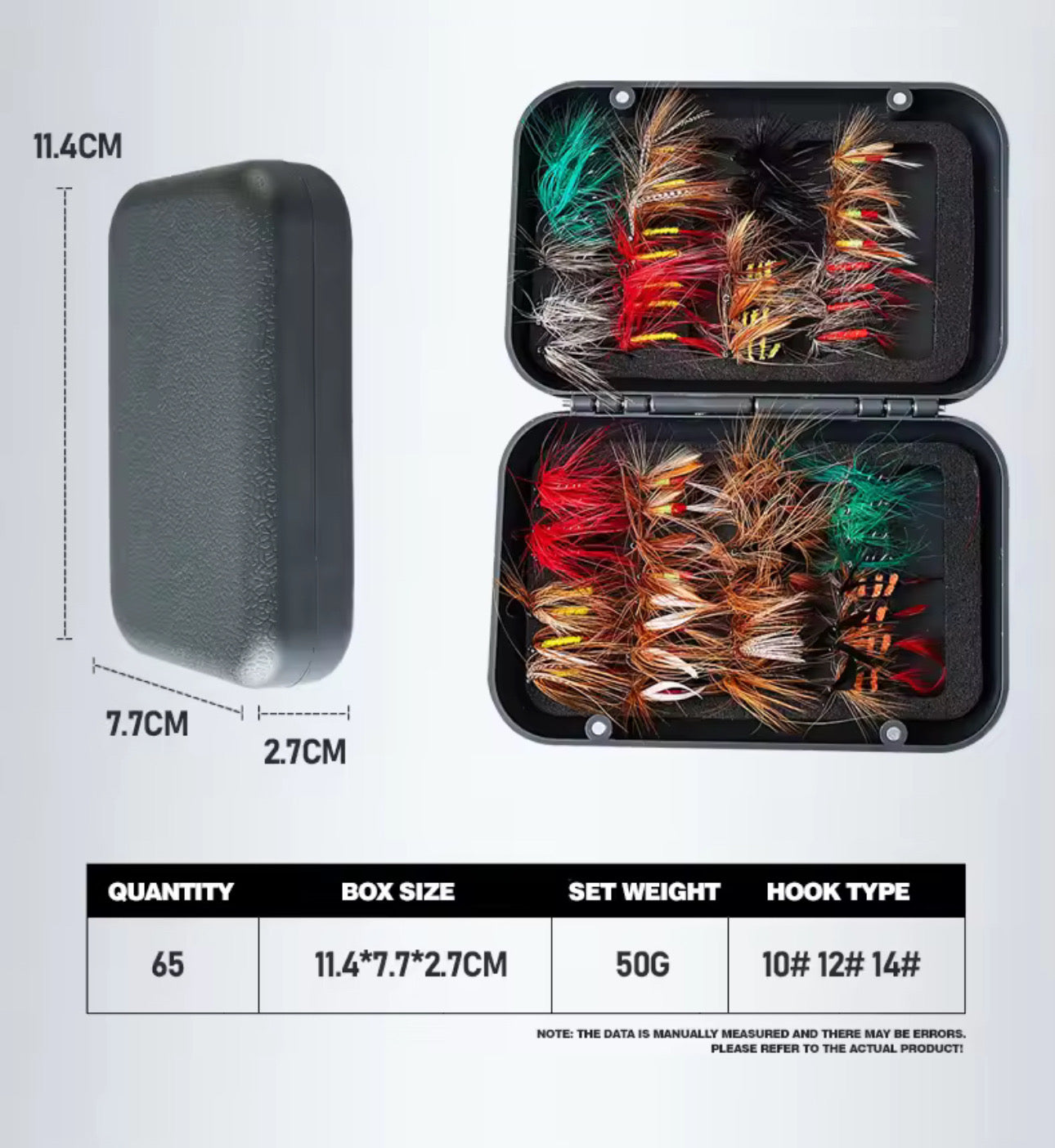 Caja premium 65 piezas moscas ninfas pesca trucha