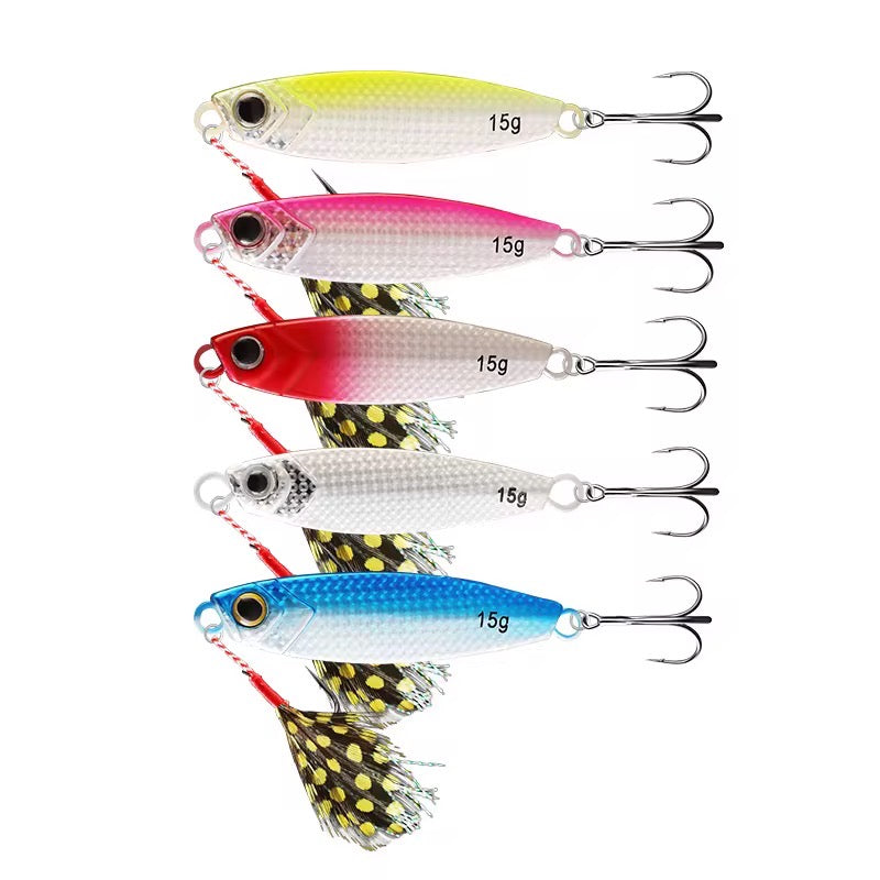 Combo 5 Señuelos Jig Metalico Biónico Pesca
