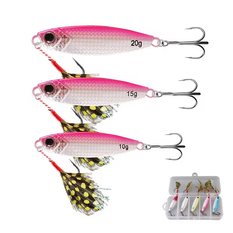 Combo 5 Señuelos Jig Metalico Biónico Pesca