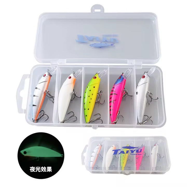 Combo 5 Señuelos Minnow Bioluminicente Pesca