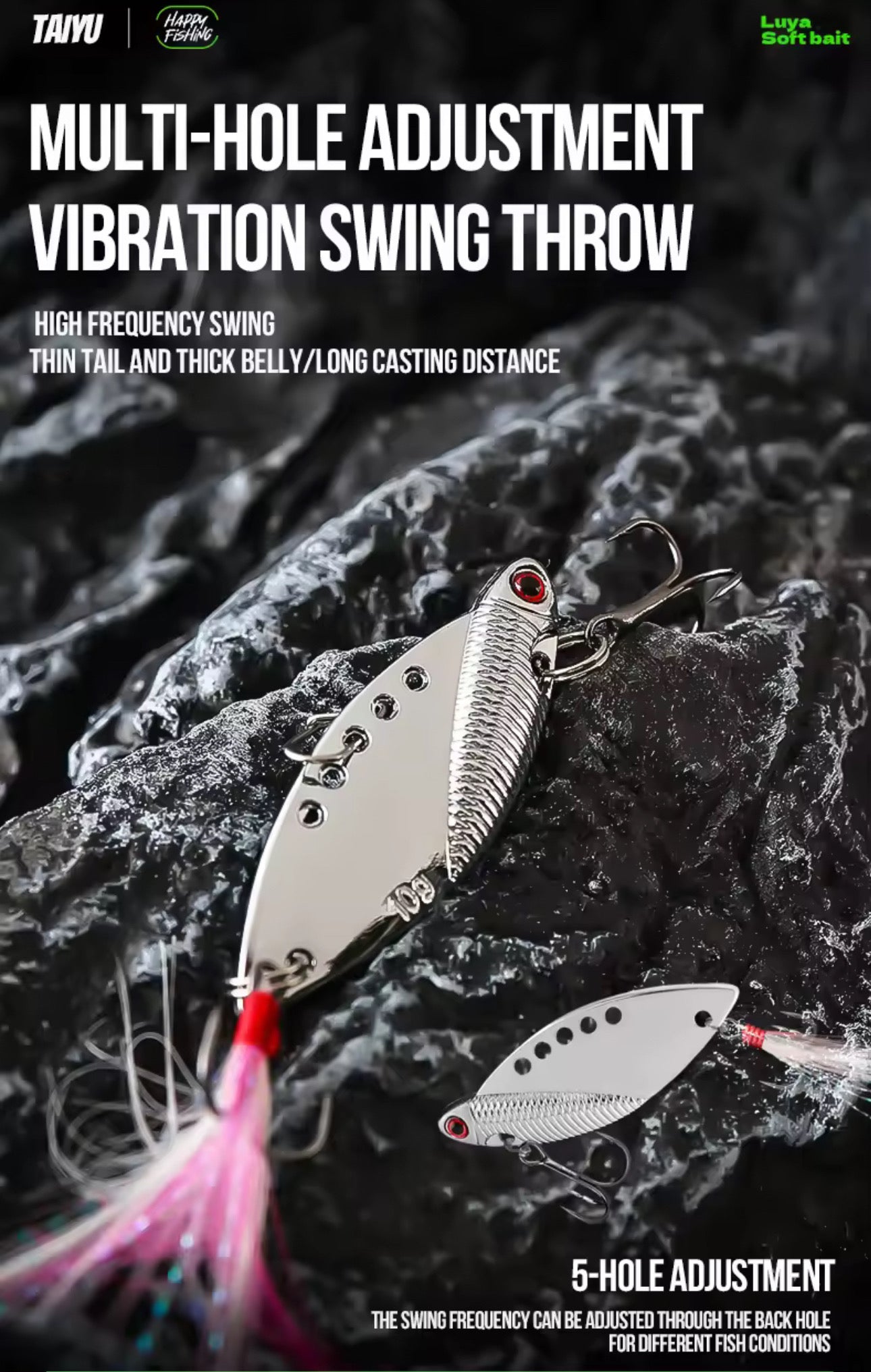 Combo 5 Cucharas Premium Pesca Trucha Con Estuche