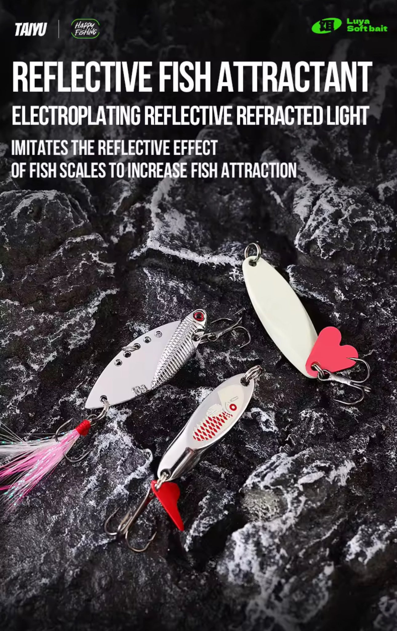 Combo 5 Cucharas Premium Pesca Trucha Con Estuche
