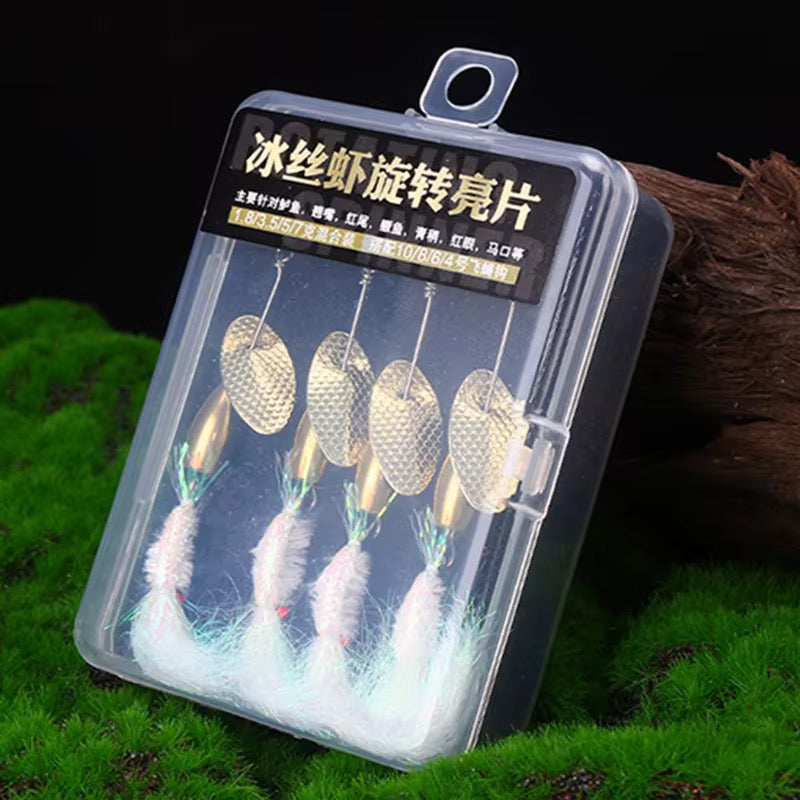 Kit Mosca Con Cuchara 4 Unidades Pesca Truchas