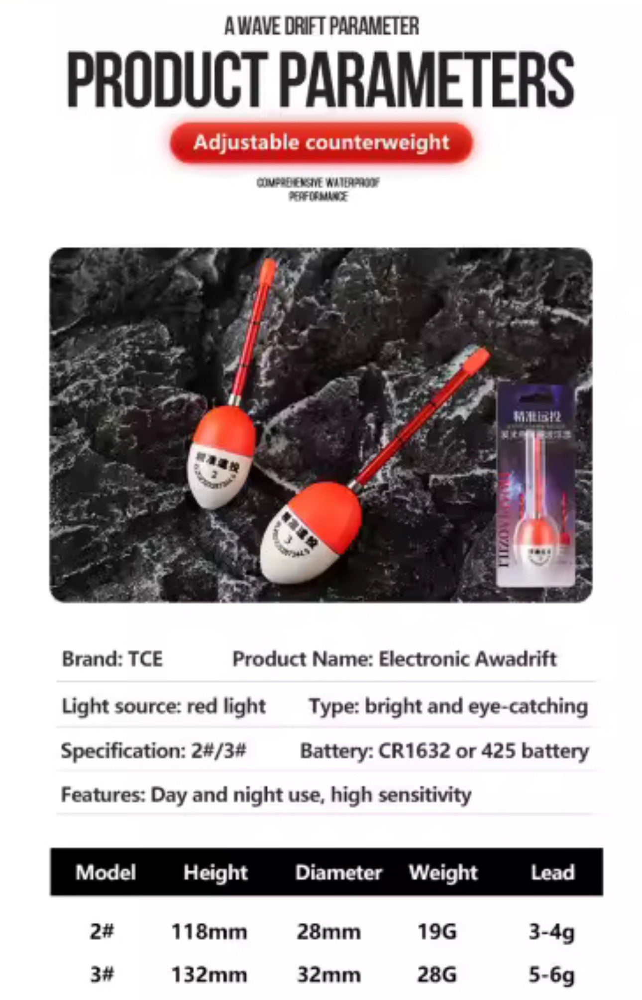 Boya Con Luz Pesca Nocturna Luminosa Importada Premium