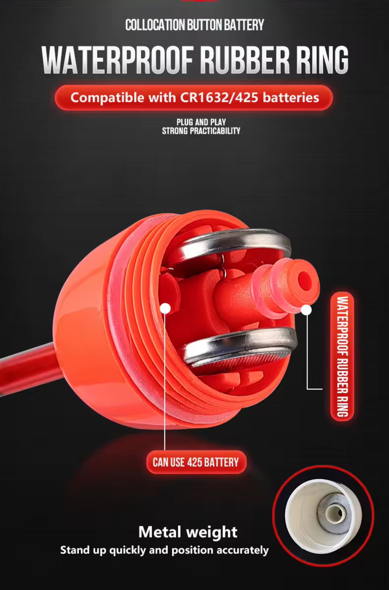 Boya Con Luz Pesca Nocturna Luminosa Importada Premium