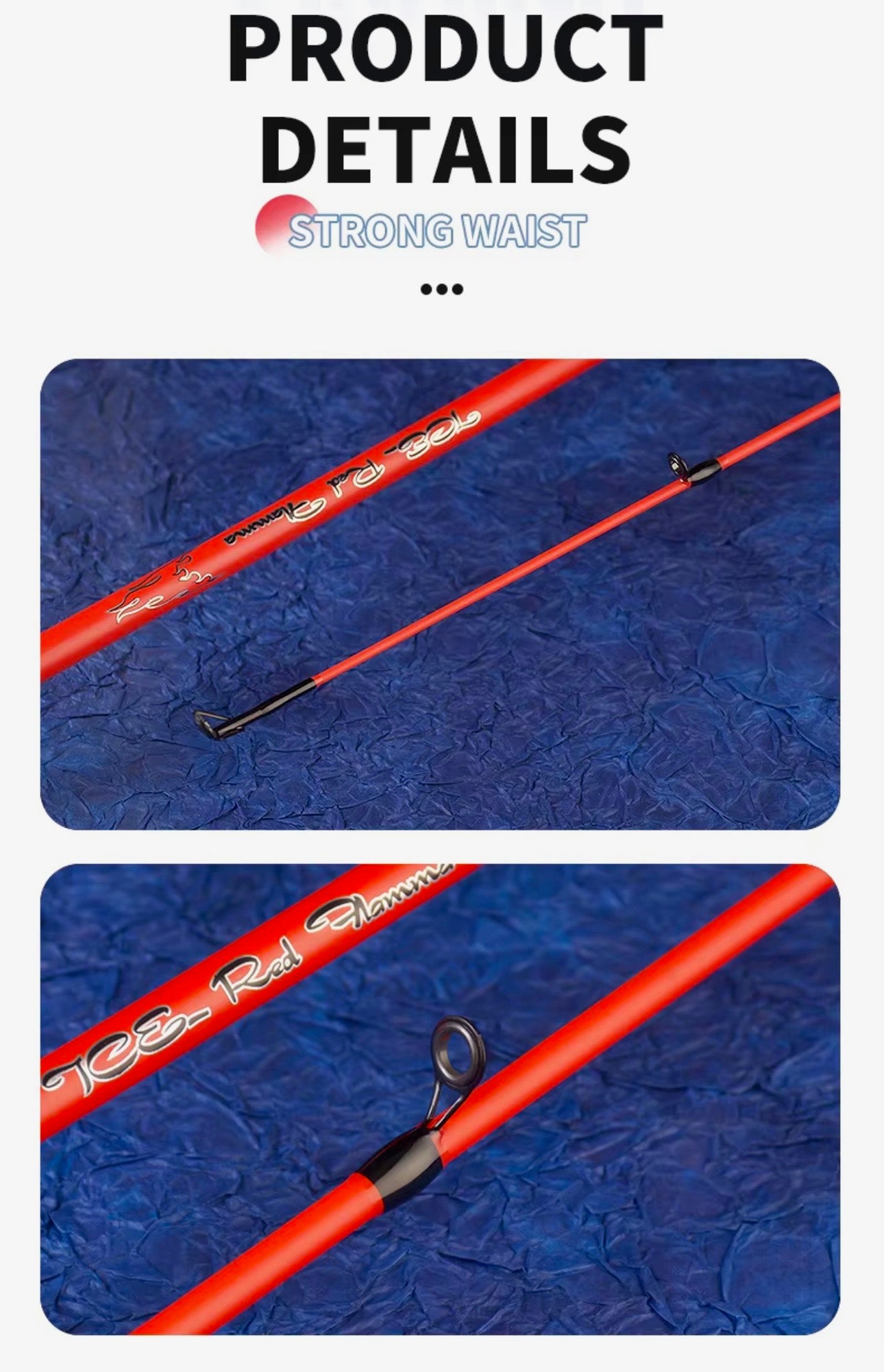 Combo spinning caña naranja + reel + tanza + señuelos