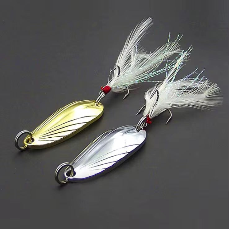 2 Cucharas Dorada Y Plateada 13g Pesca Truchas