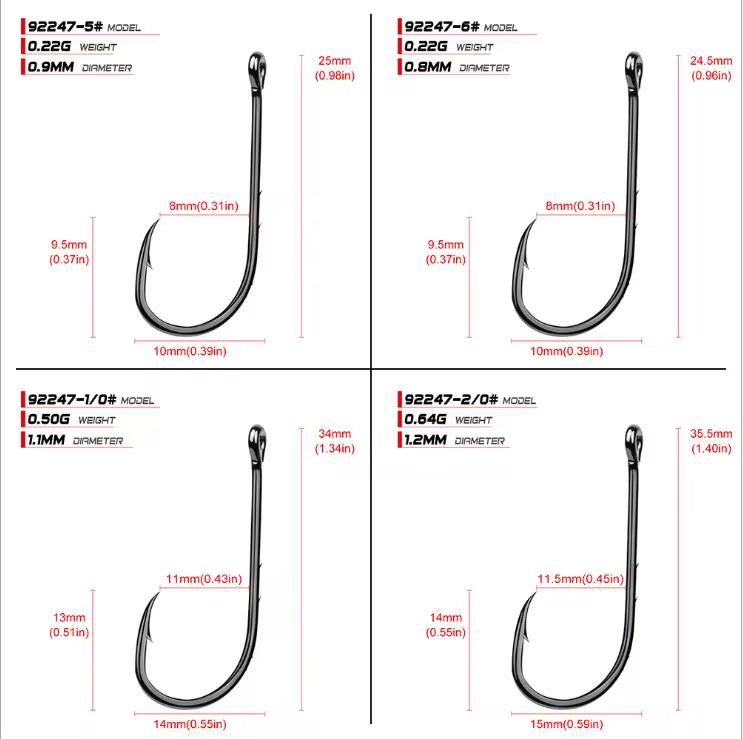 10 Anzuelos Carbono Mar Pesca Corvina Variada