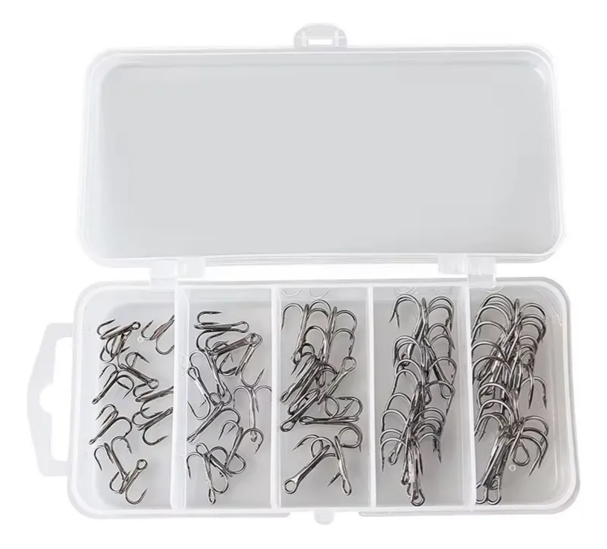 Caja De 50 Anzuelos Triple Surtidos Pesca