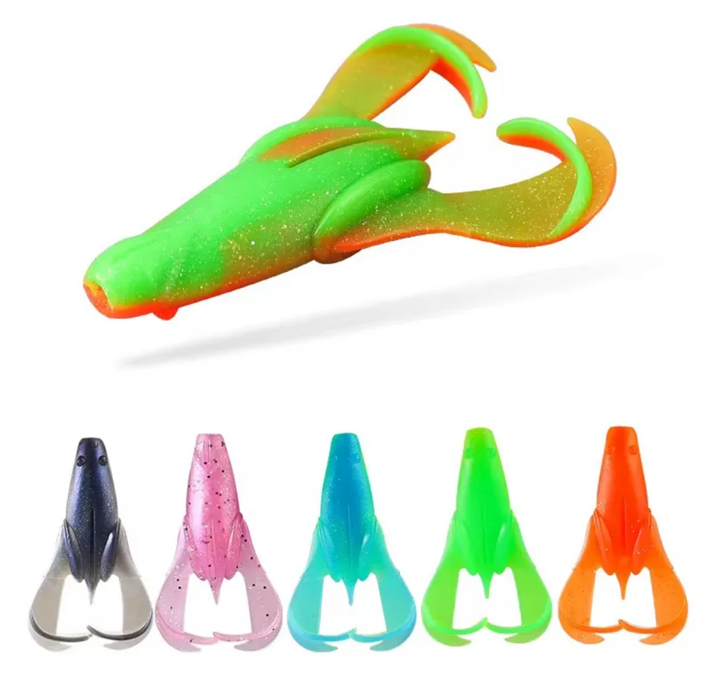 6 Señuelos Goma Frog Soft Rana Pesca