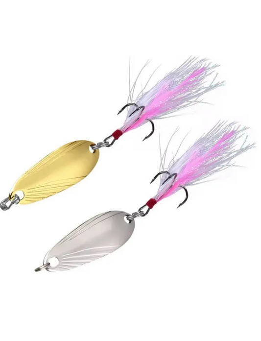 2 Cucharas Shell Voladoras Con Pluma Rosa Plateado
