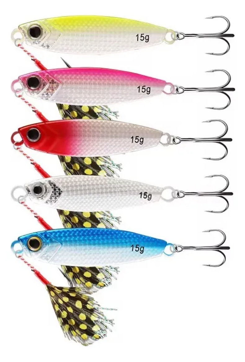 Combo 5 Señuelos Jig Metalico Biónico Pesca