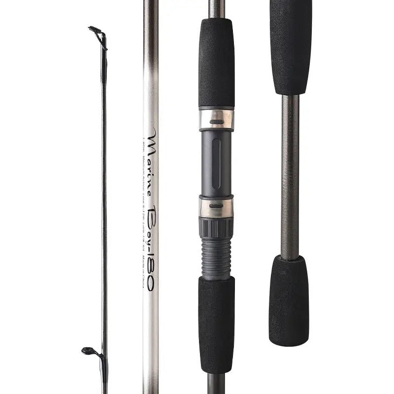 Combo Spinning Caña De Pesca + Reel + Tanza + Señuelos Gris