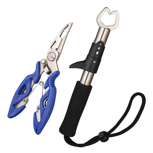 Combo Pinza Alicate Y Bogagrip Pesca Negro