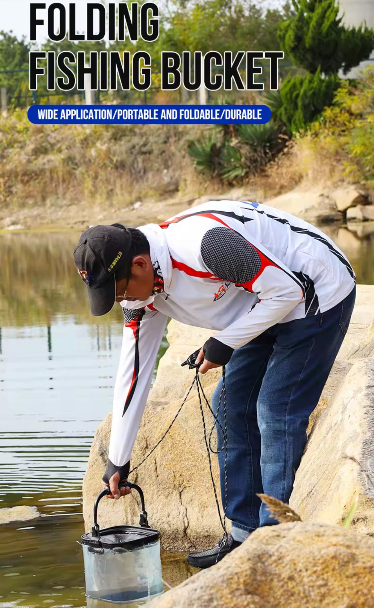 Balde Plegable Portacarnada De Pesca 9 Litros Negro