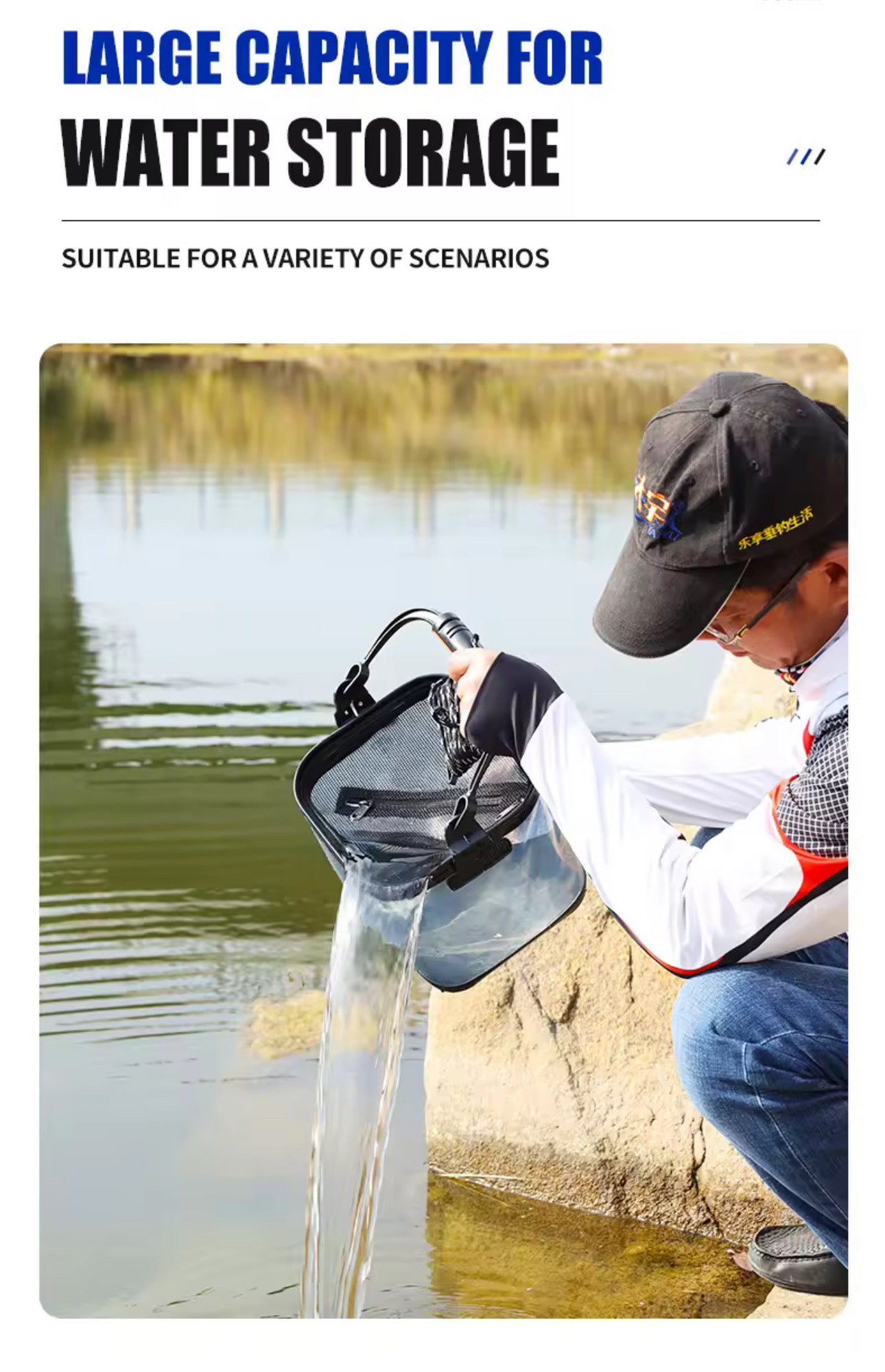 Balde Plegable Portacarnada De Pesca 9 Litros Negro