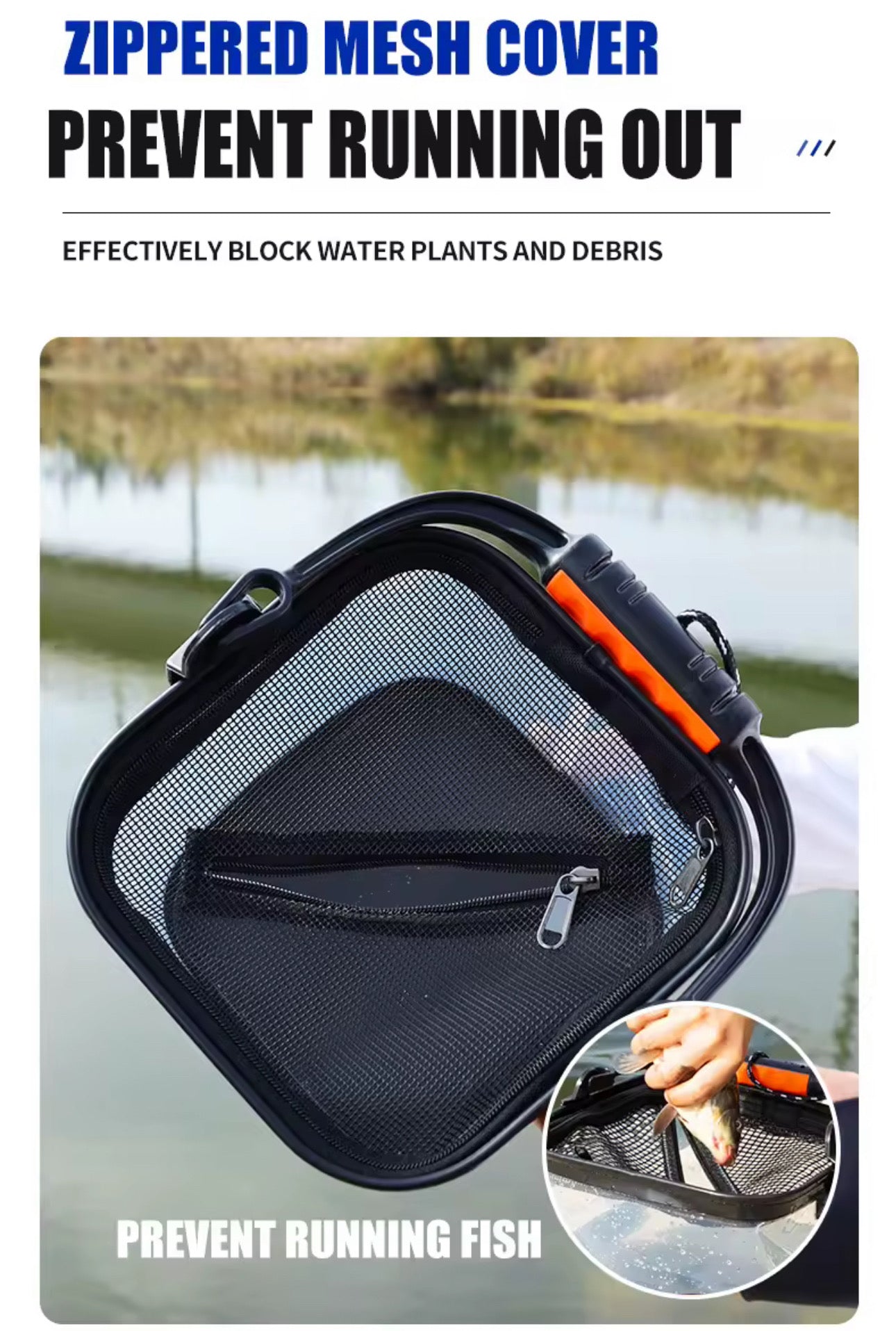 Balde Plegable Portacarnada De Pesca 9 Litros Negro
