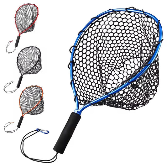 Copo de pesca red de silicona antienganche aluminio premium
