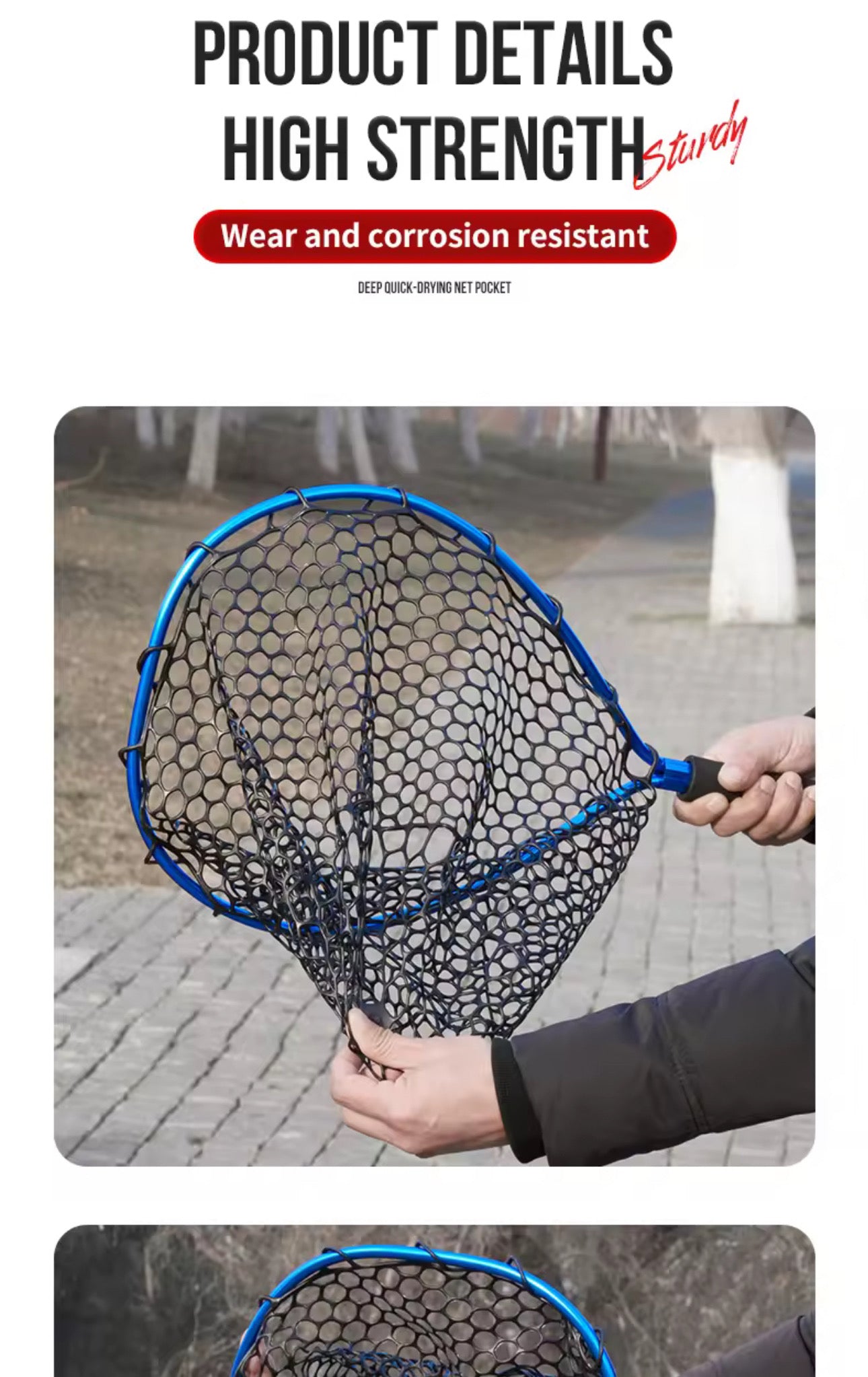 Copo de pesca red de silicona antienganche aluminio premium