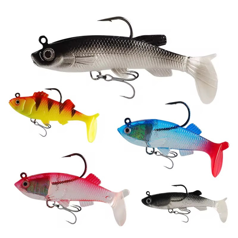Combo 10 Señuelos Soft Goma Pez Premium Pesca
