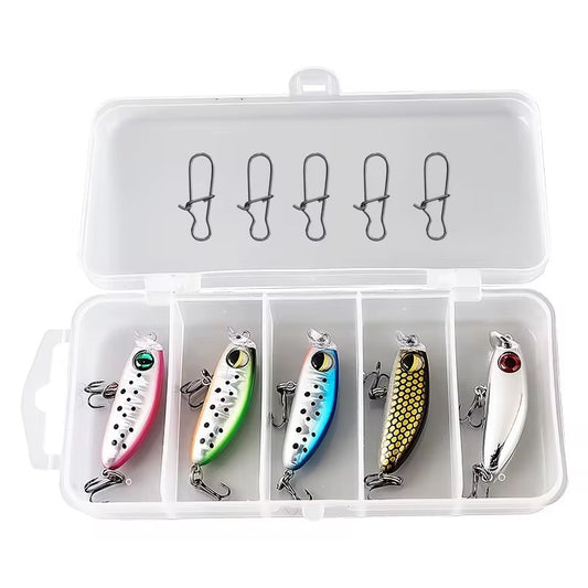 Combo 5 señuelos mini minnow bionic pesca trucha
