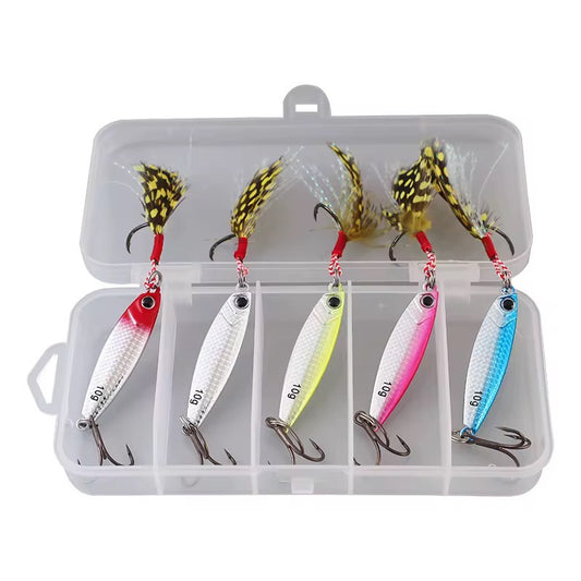 Combo 5 Señuelos Jig Metalico Biónico Pesca