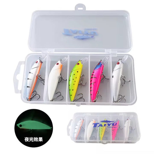 Combo 5 Señuelos Minnow Bioluminicente Pesca