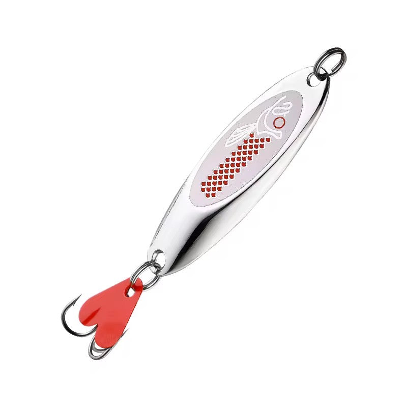 Combo 8 Cucharas Plateada/roja Con Caja Pesca Trucha