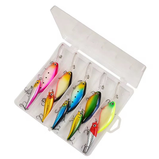 Kit 10 Señuelos Con Caja Importados Premium Pesca