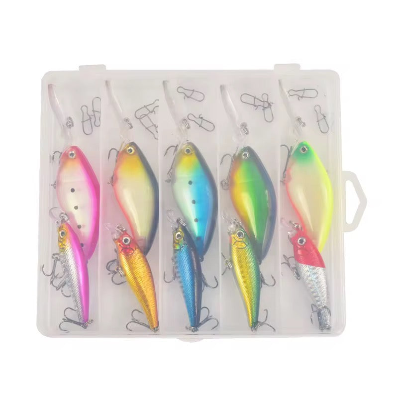 Kit 10 Señuelos Con Caja Importados Premium Pesca