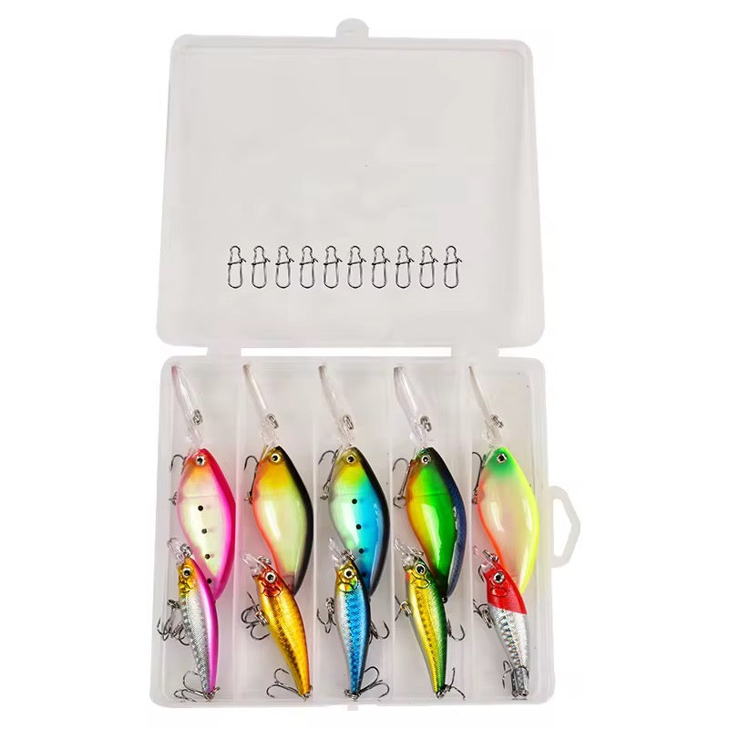 Kit 10 Señuelos Con Caja Importados Premium Pesca
