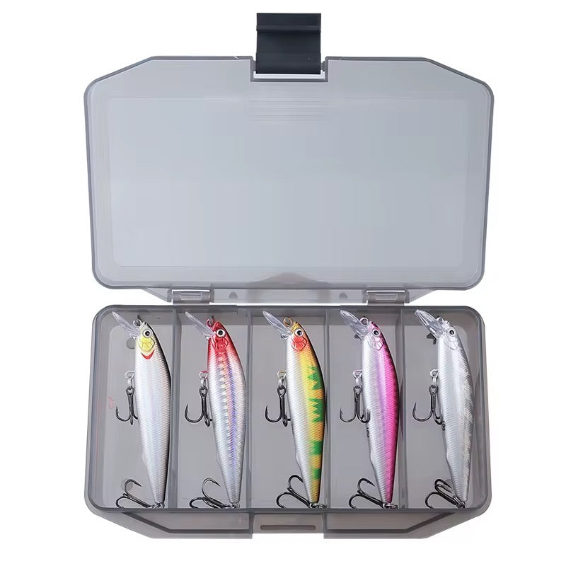 Kit 5 Señuelos 9cm 10g Premium Con Caja Pesca