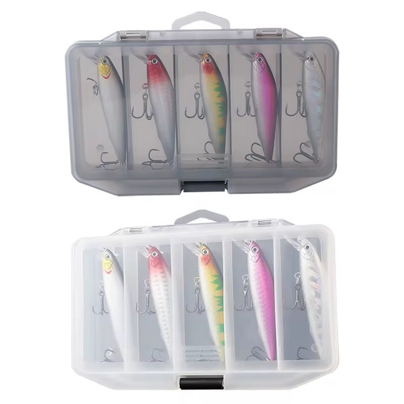 Kit 5 Señuelos 9cm 10g Premium Con Caja Pesca