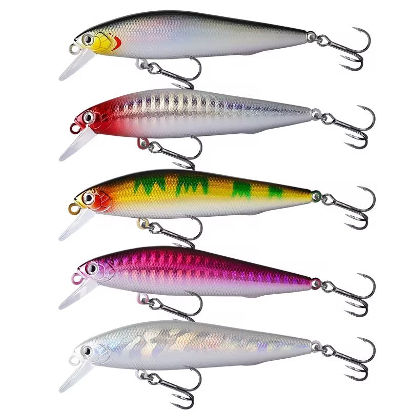 Kit 5 Señuelos 9cm 10g Premium Con Caja Pesca