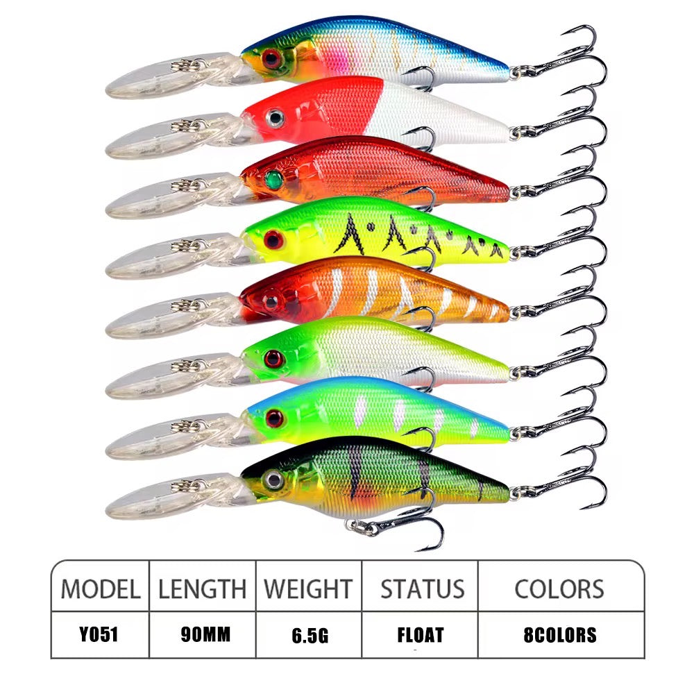Combo 5 Señuelos Minnow Paleta Larga surtidos