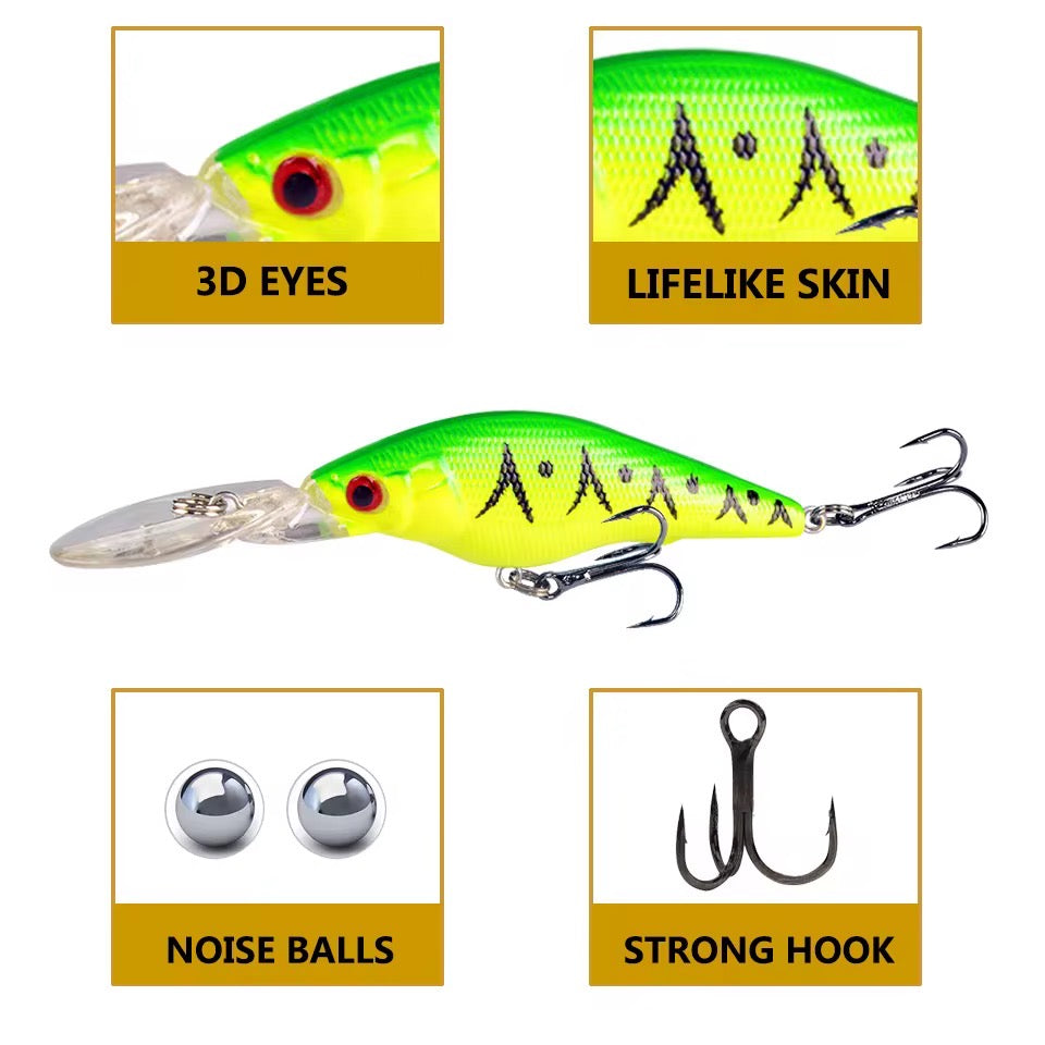 Combo 5 Señuelos Minnow Paleta Larga surtidos