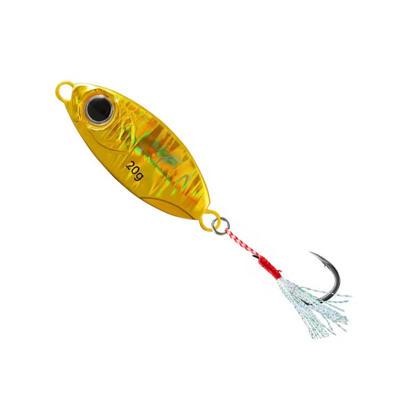 2 Señuelos Jigs Amarrillo Rojo Pesca Trucha Dorado