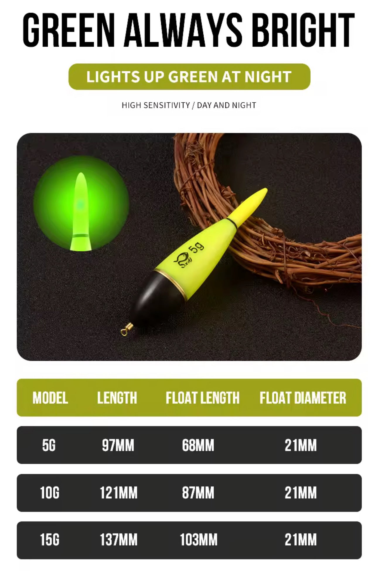 4 boyas de pesca luminosas importadas premium