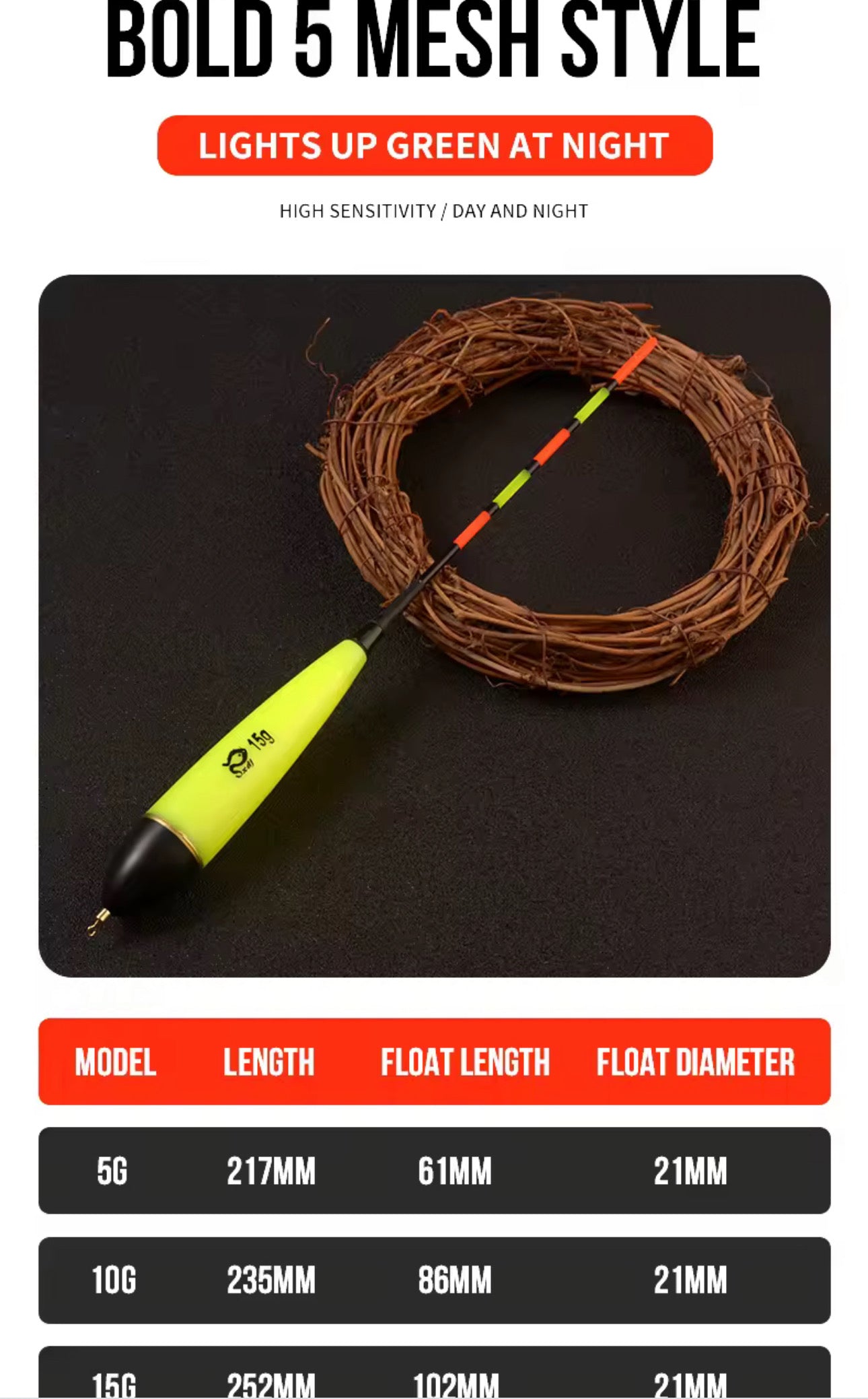 4 boyas de pesca luminosas importadas premium
