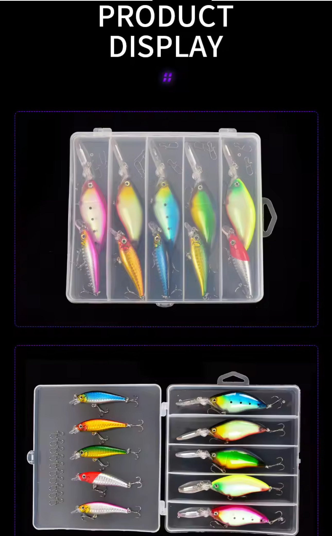 Kit 10 Señuelos Con Caja Importados Premium Pesca