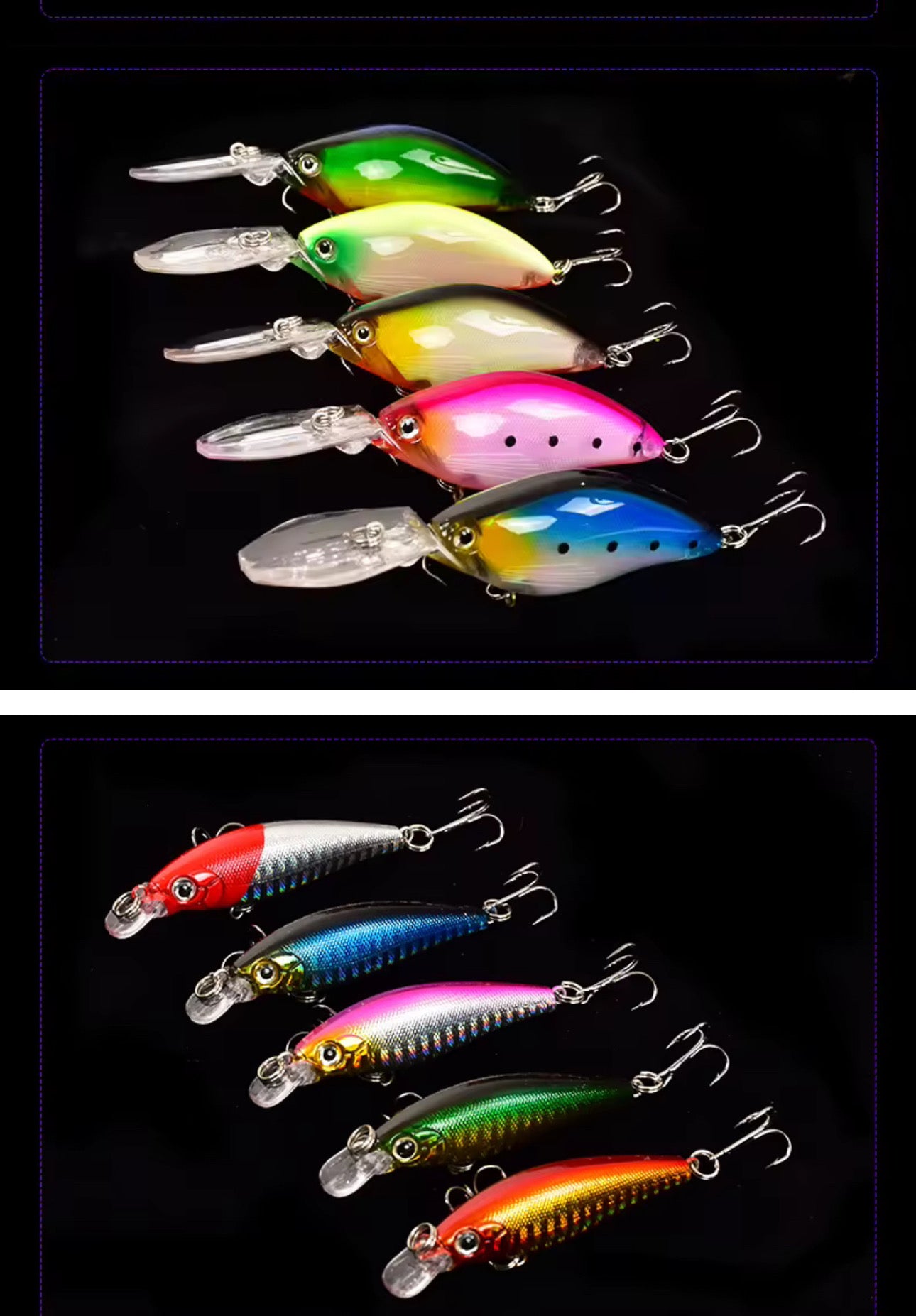 Kit 10 Señuelos Con Caja Importados Premium Pesca