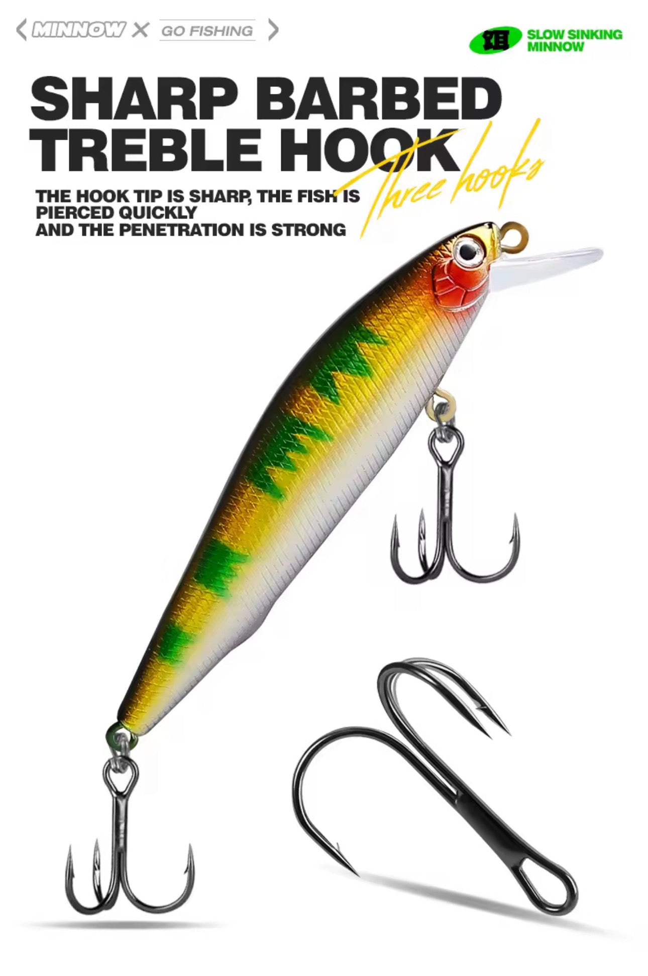 Kit 5 Señuelos 9cm 10g Premium Con Caja Pesca