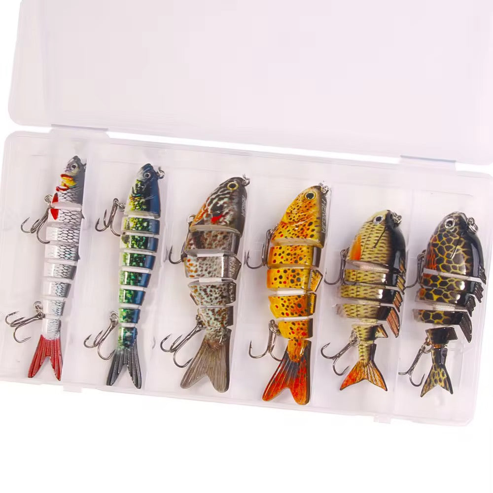 Combo 6 Señuelos Pez Articulado Pesca
