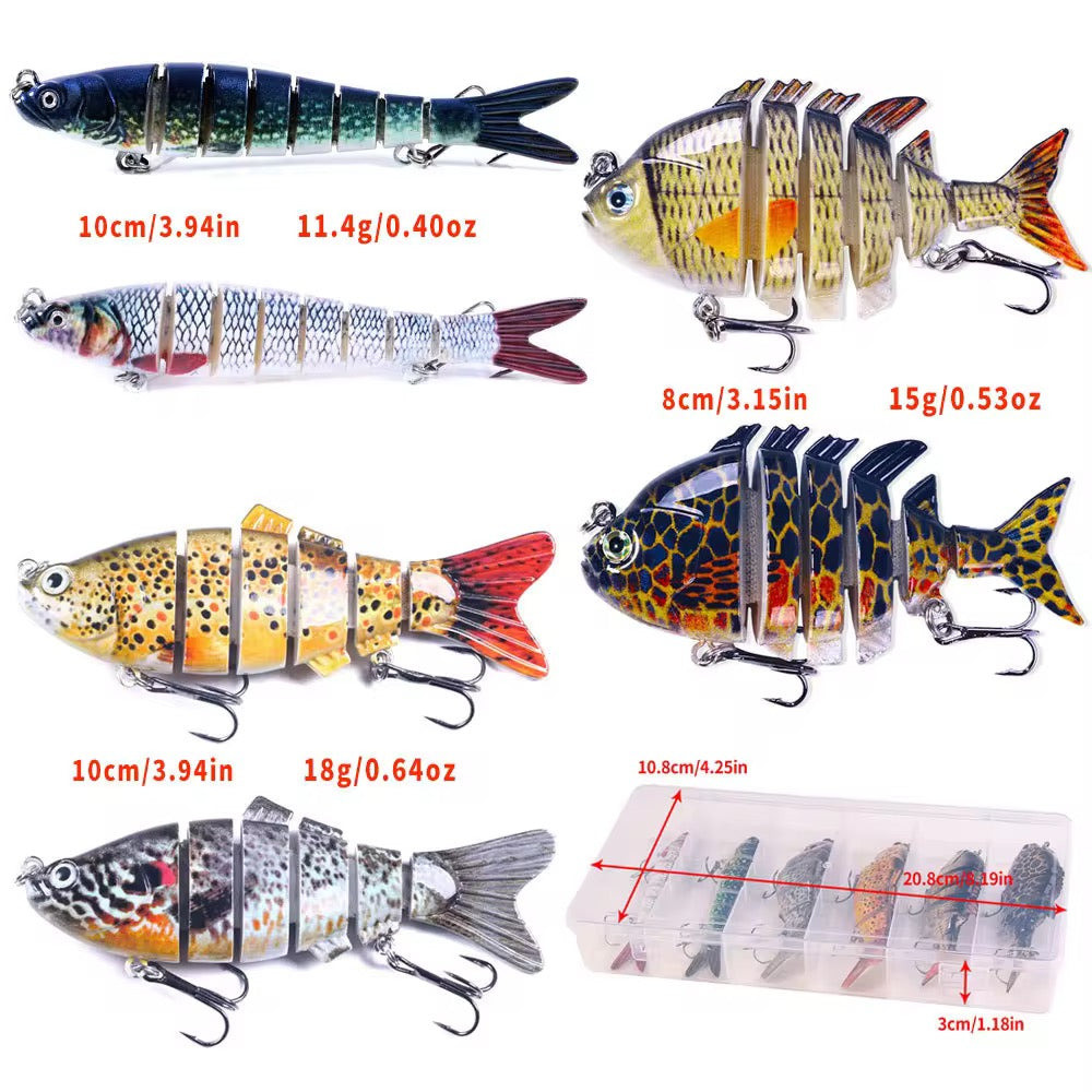 Combo 6 Señuelos Pez Articulado Pesca