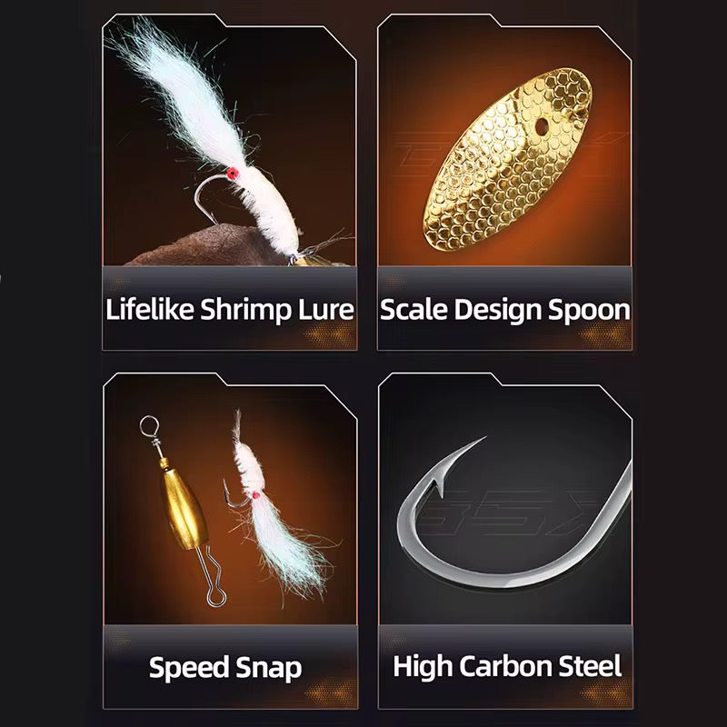 Kit Mosca Con Cuchara 4 Unidades Pesca Truchas