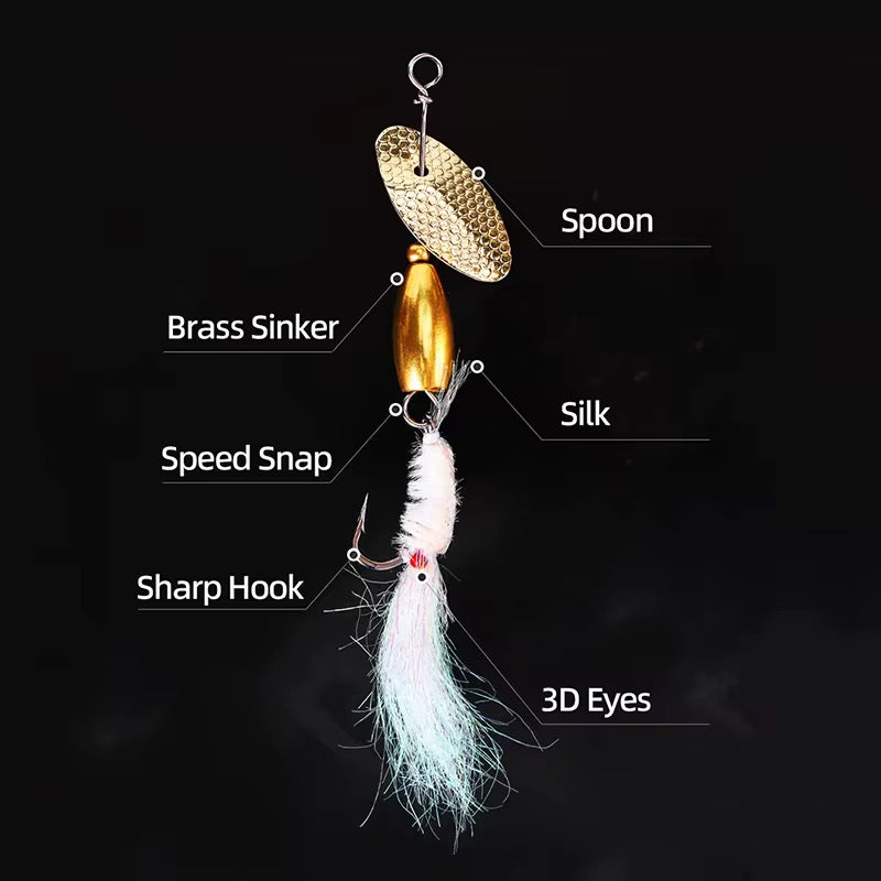Kit Mosca Con Cuchara 4 Unidades Pesca Truchas
