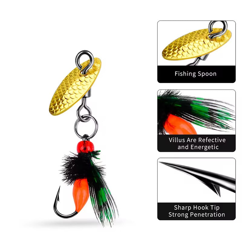 6 Moscas Con Cuchara Fly Fishing Pesca Truchas
