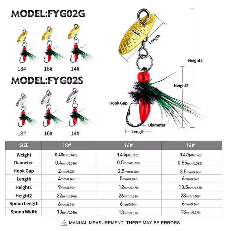 6 Moscas Con Cuchara Fly Fishing Pesca Truchas