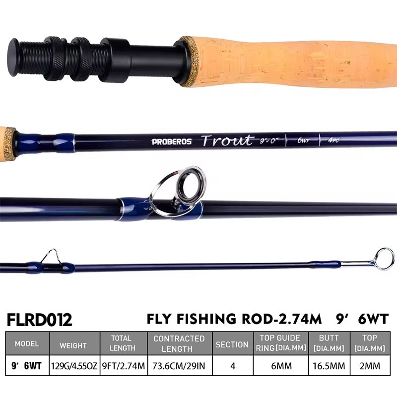 Caña De Pesca Con Mosca Fly Fishing 6/7 2.74m Pesca Truchas